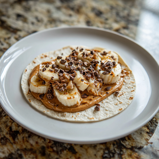 Peanut Butter Banana Tacos with Honey & Chocolate Chips