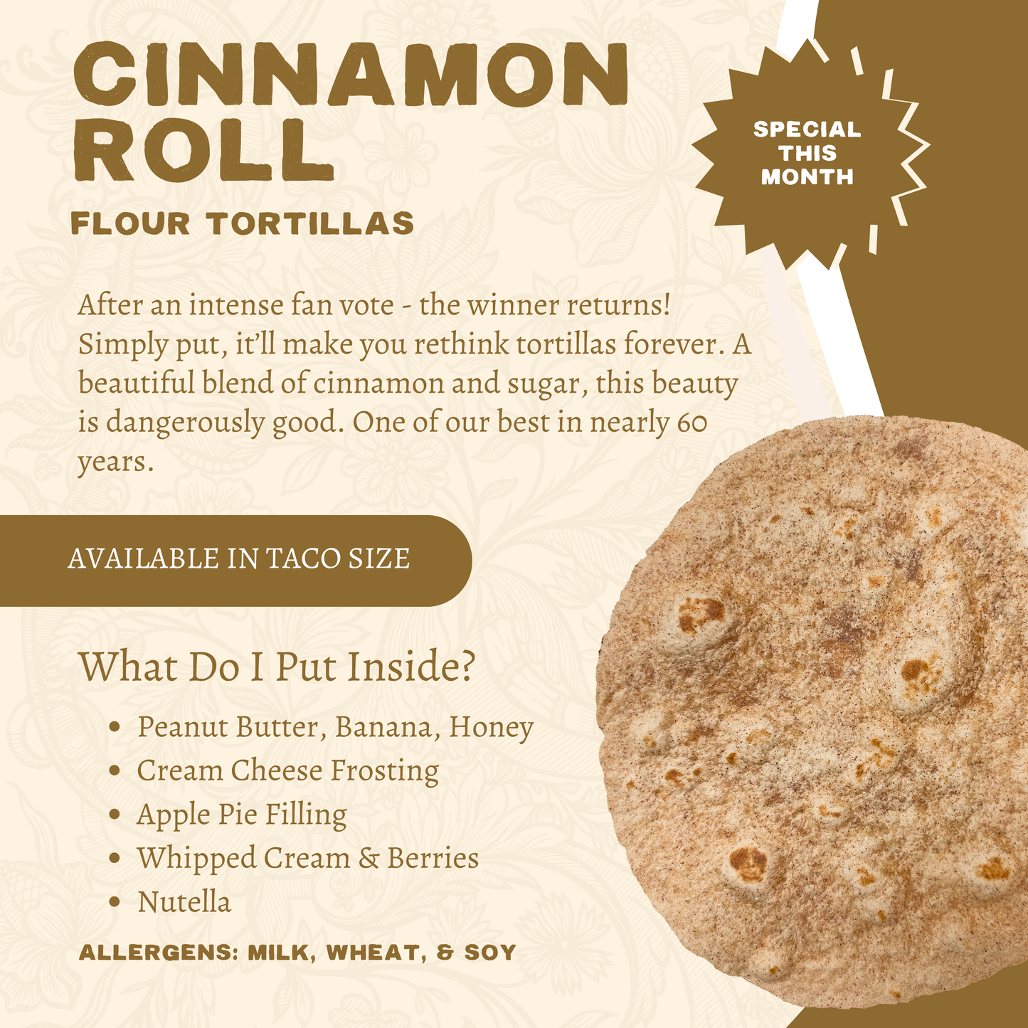 All Cinnamon Roll Flour Tortilla Bundle ** PREORDER **